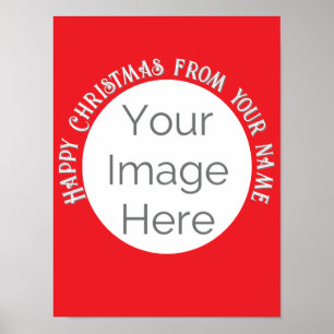 Póster simple tu imagen aquí foto Navidades felices texto