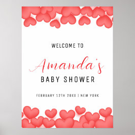 Póster Simple Un Pequeño Cariño Bienvenida Baby Shower