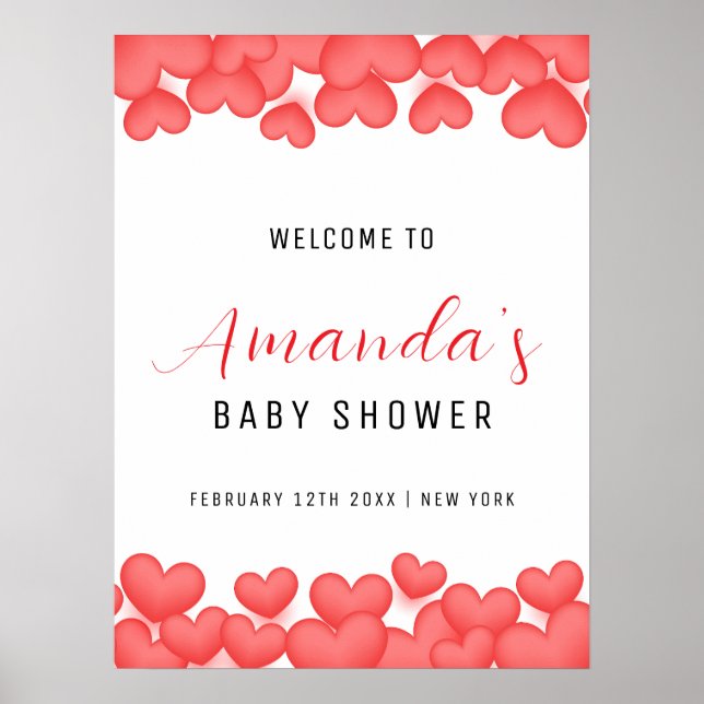 Póster Simple Un Pequeño Cariño Bienvenida Baby Shower (Frente)