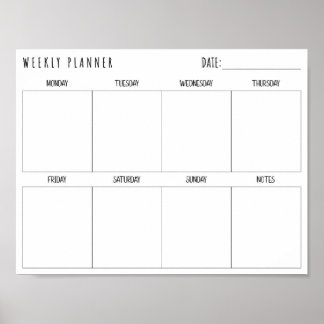 Póster Simple Weekly Planner