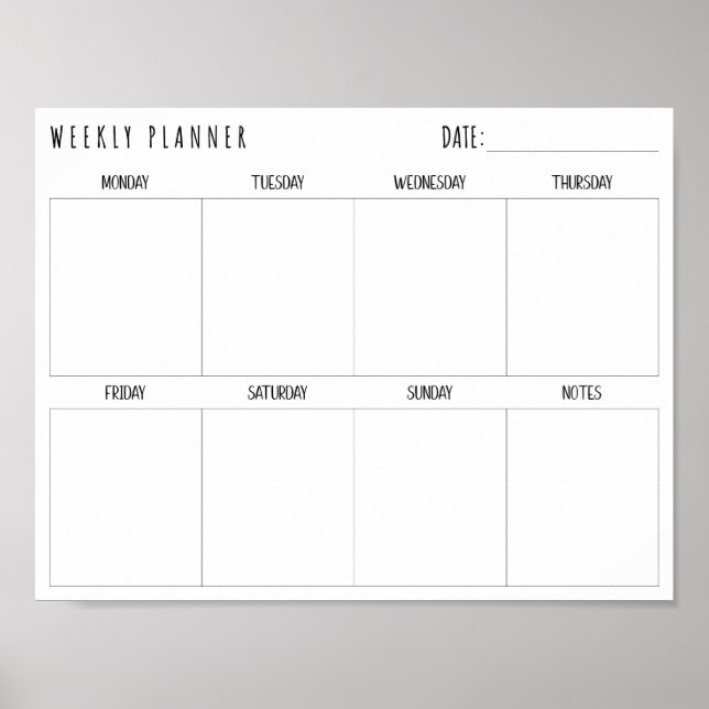 Póster Simple Weekly Planner (Frente)