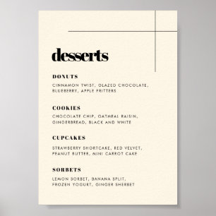 Póster Simple y elegante boda moda de postres signo de ba