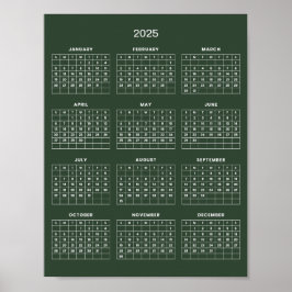 Póster Simple y Elegante Calendario 2025 | 