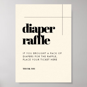 Póster Simple y elegante señalización de pañales de moda