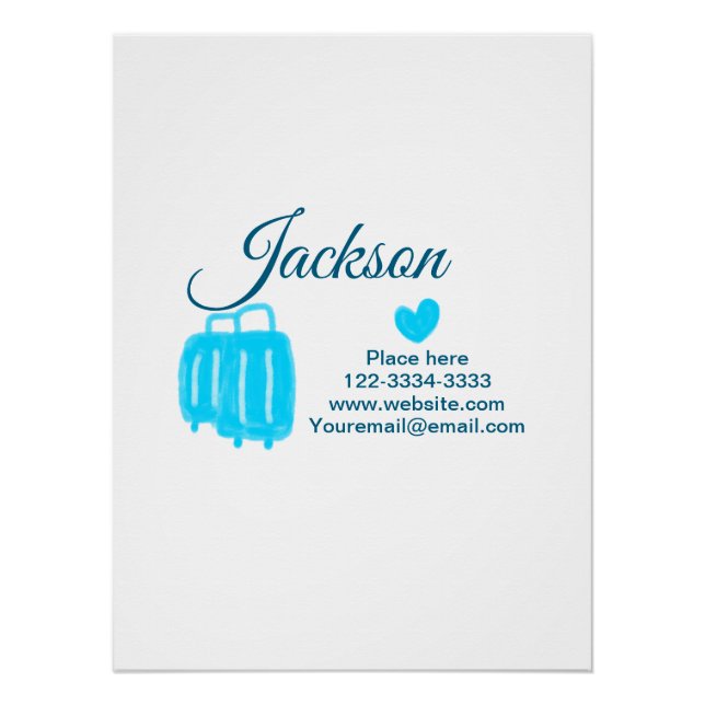 Póster Simple y mínimo añadir el nombre de texto lugar de (Anverso)