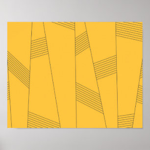 Póster Simple, yellow, modern abstract graphic design