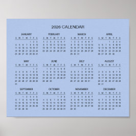 Póster Simple Yet Elegant 2026 Calendar | 