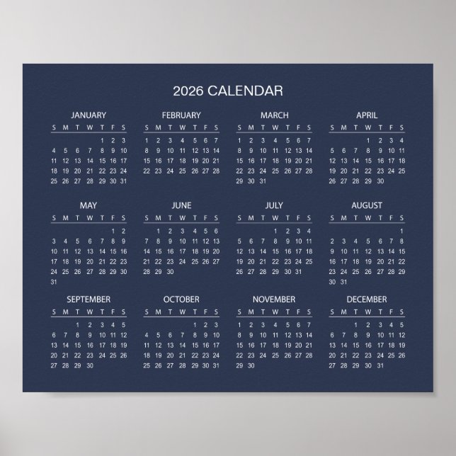 Póster Simple Yet Elegant 2026 Calendar |  (Frente)