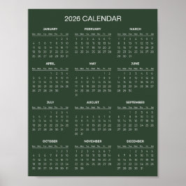 Póster Simple Yet Elegant 2026 Calendar | 