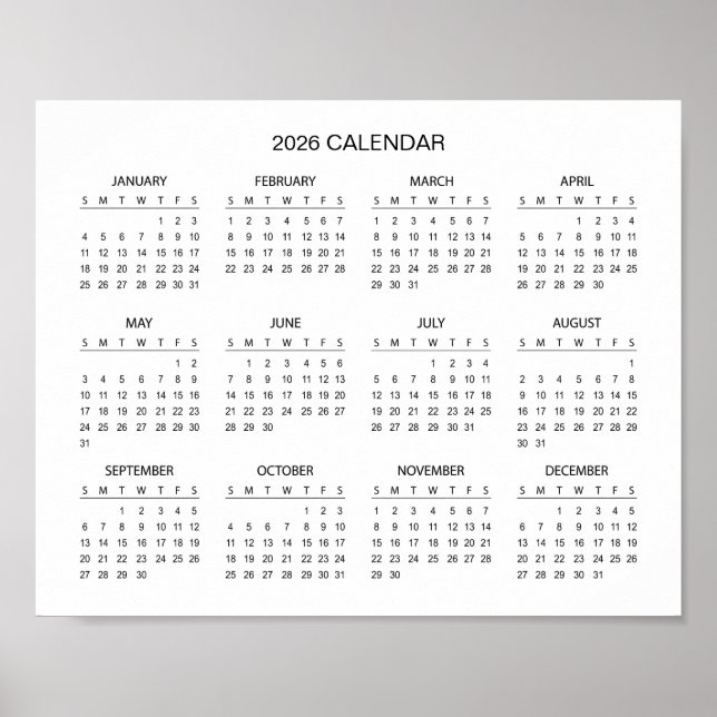 Póster Simple Yet Elegant 2026 Calendar |  (Frente)
