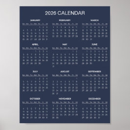 Póster Simple Yet Elegant 2026 Calendar | 