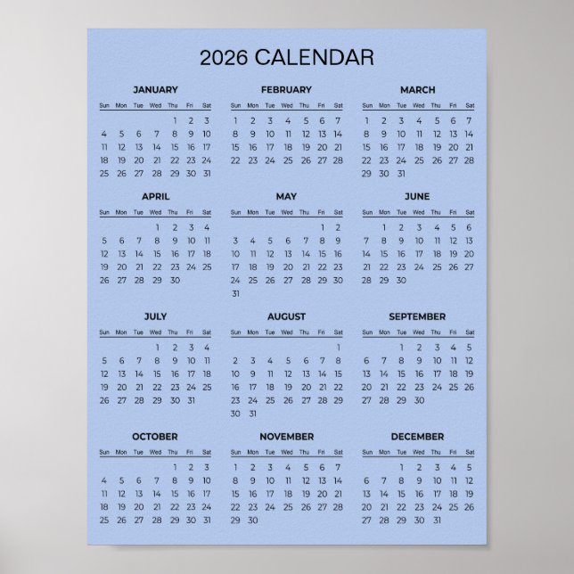 Póster Simple Yet Elegant 2026 Calendar |  (Frente)