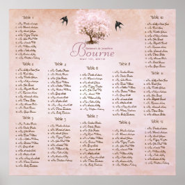 Póster Simplemente Árbol de Hoja de Corazón Rosa Amor Páj