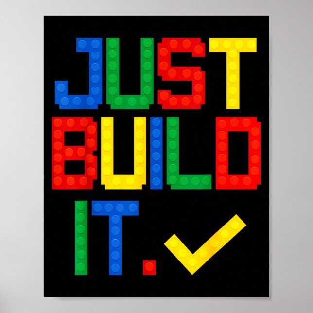 Póster Simplemente Constrúyelo Bloques de Construcción pa (Frente)
