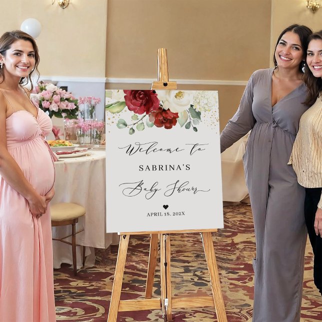 Póster Simplemente hermoso Rótulo Baby Shower de Floral b (Subido por el creador)