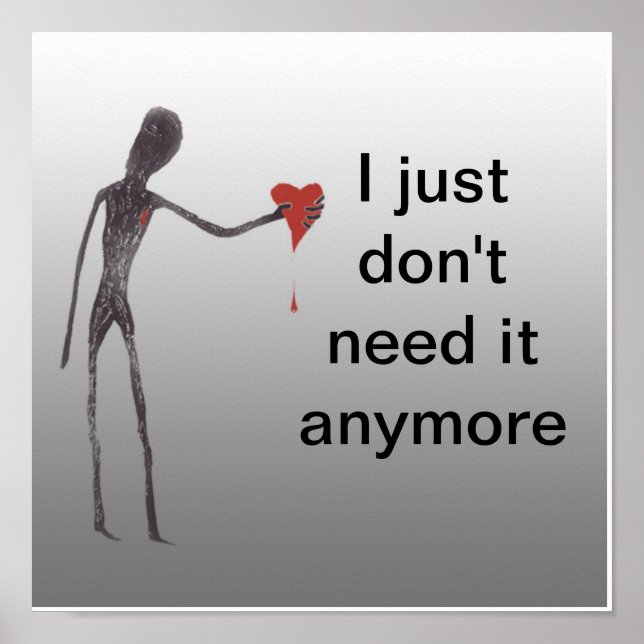 Póster Simplemente no lo necesito más (Frente)