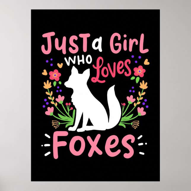 Póster Simplemente una chica que ama zorros y flores (Frente)