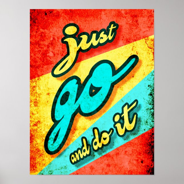Póster Simplemente Ve Y Hazlo, motivacional vintage (Frente)