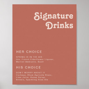 Póster Simples Vibraciones Retro   Bebidas con Sello Old 