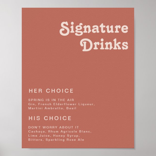 Póster Simples Vibraciones Retro | Bebidas con Sello Old  (Frente)