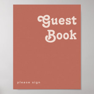 Póster Simples Vibraciones Retro Libro de Firmas para I