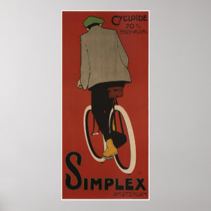 Póster Simplex Bicycles poster de bicicletas de época de 