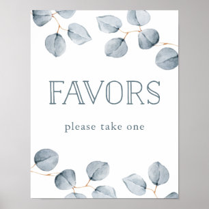 Póster Simplicidad de Eucalyptus Favores de matrimonio