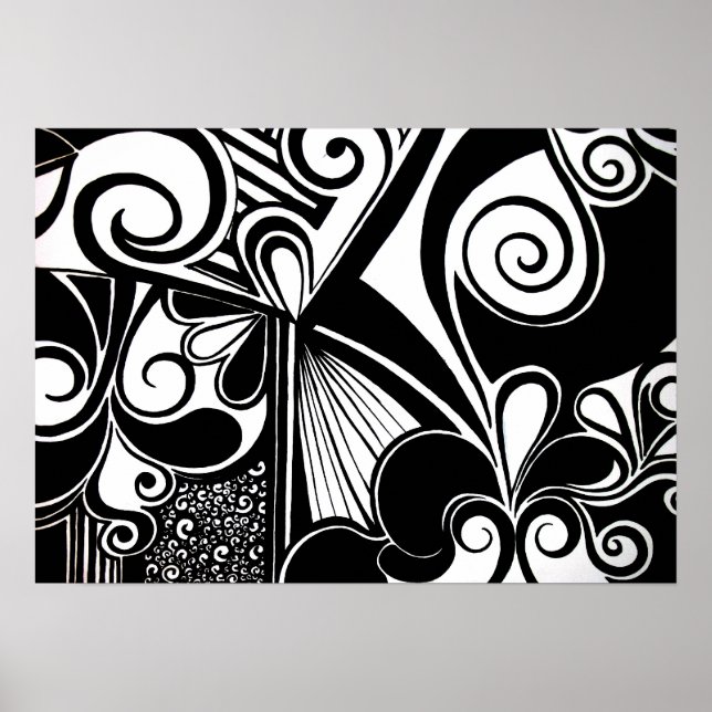 Póster Simplicidad en blanco y negro (Frente)