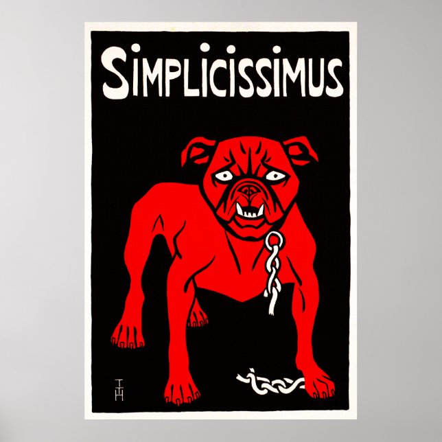 Póster Simplicissimus - Personalizado de perro de época (Frente)