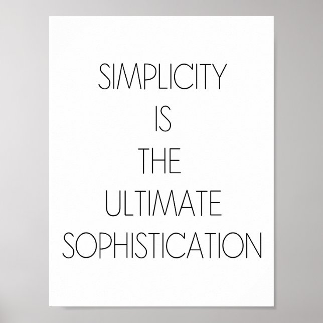 PÓSTER SIMPLICITY IS THE ULTIMATE SOPHISTICATION (Frente)
