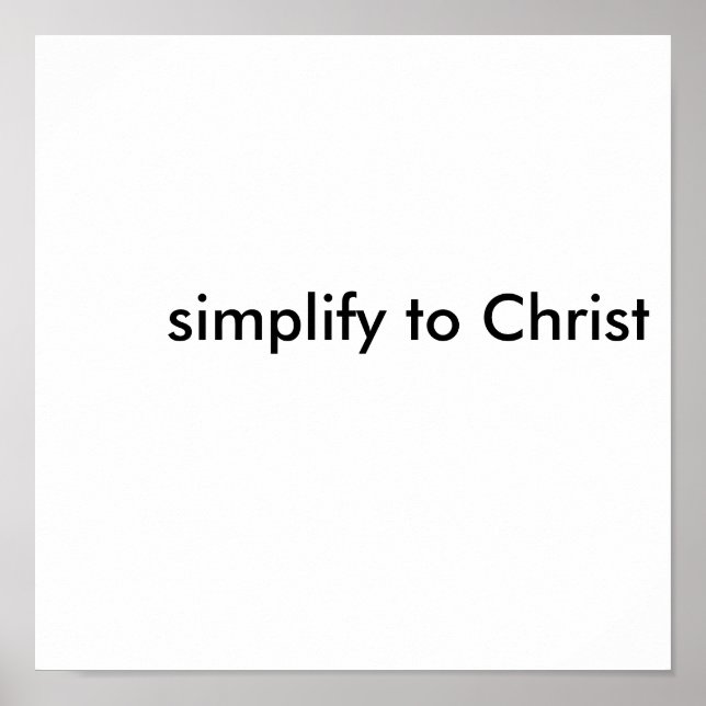Póster simplificar a Cristo (Frente)
