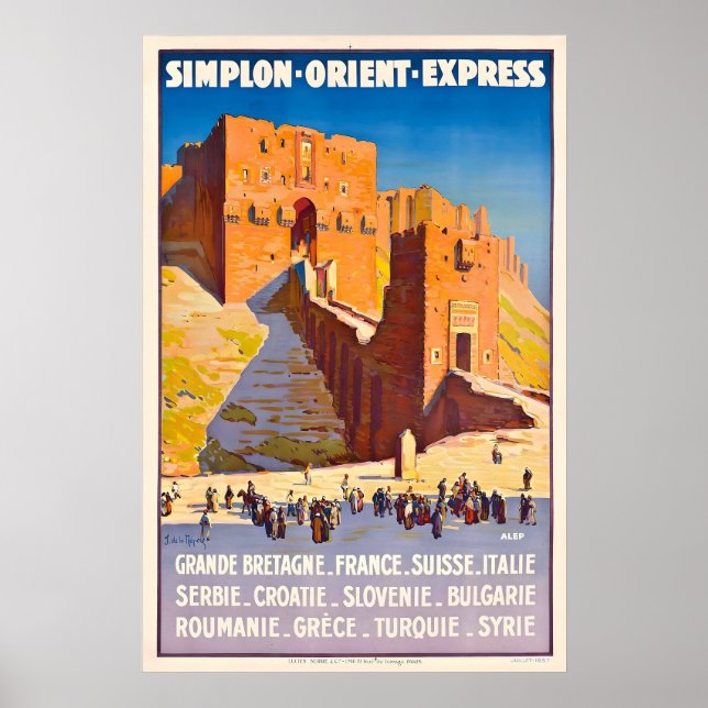 Póster Simplon Orient Express Train World Travel Vintage (Frente)
