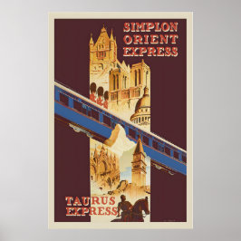 Póster Simplon Orient Express Viaja en Tren Vintage