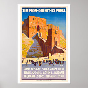 Póster Simplon Orient Express Viajar en Tren Vintage