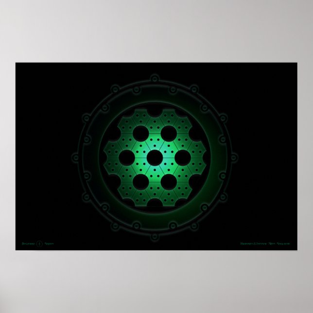Póster Simulador de masa isotópico de hidrógeno-5 (Frente)