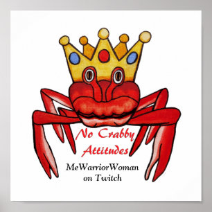 Póster Sin actitud de cangrejo, meWarriorWoman en Twitch