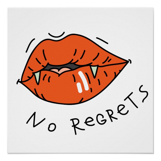 Póster Sin arrepentimiento los labios rojos contra San Va (Anverso)