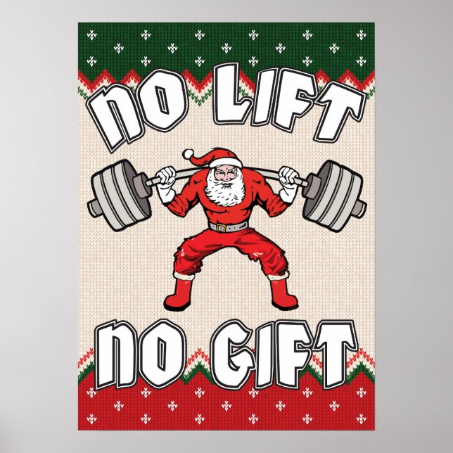 Póster Sin ascensor sin regalo - Gimnasio de Navidades -  (Frente)