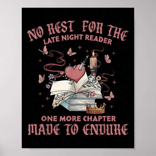 Póster Sin descanso para el lector nocturno un capítulo m (Frente)
