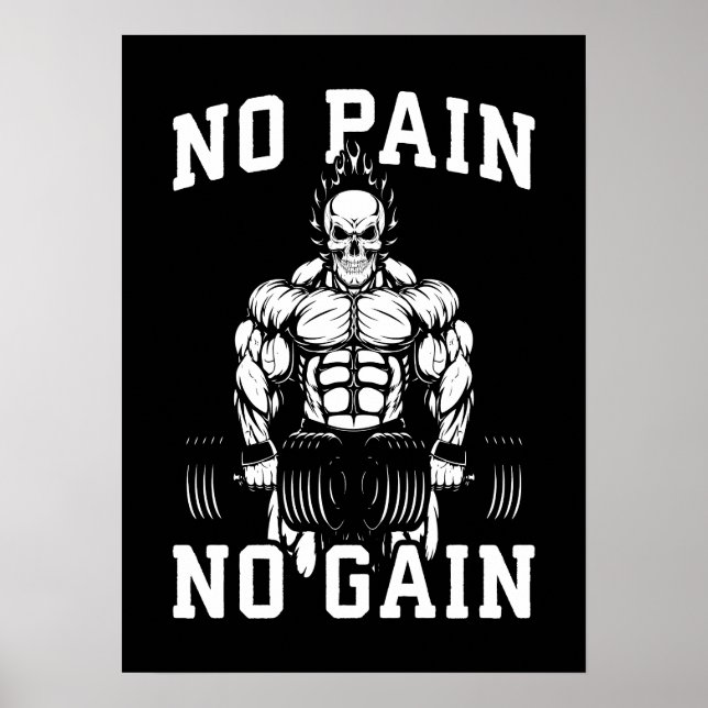 Póster Sin dolor, sin ganancia - Motivación del entrenami (Frente)