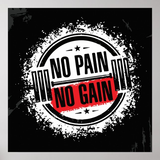Póster Sin dolor sin ganancia - Motivación del gimnasio (Frente)