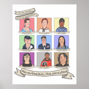 Póster Sin embargo, ella persistió en su poster de 16" x 