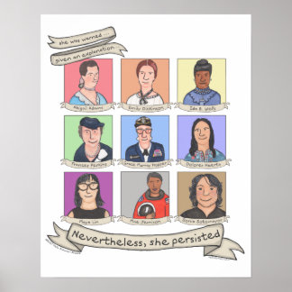 Póster Sin embargo, ella persistió en su poster de 16" x