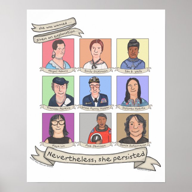 Póster Sin embargo, ella persistió en su poster de 16" x  (Frente)