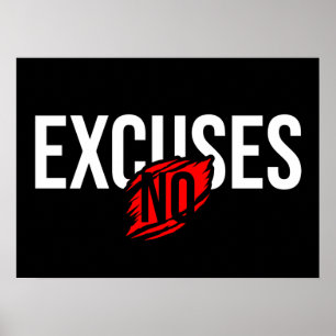 Póster Sin excusas - Éxito y Poster motivacional del gimn