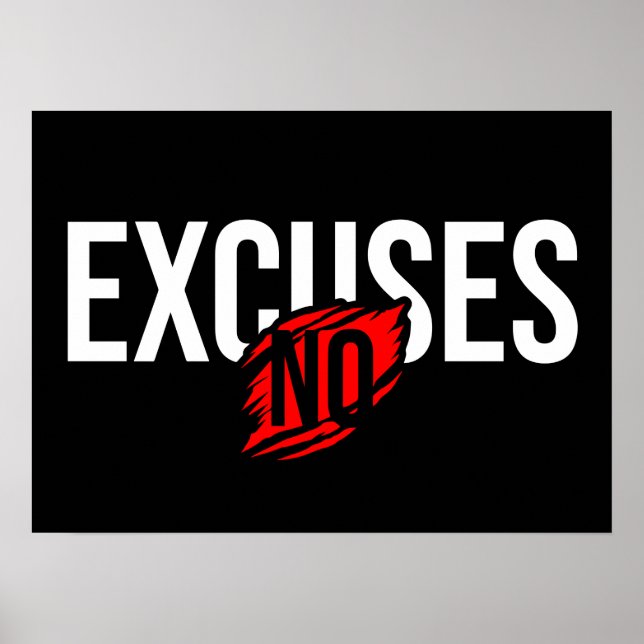 Póster Sin excusas - Éxito y Poster motivacional del gimn (Frente)