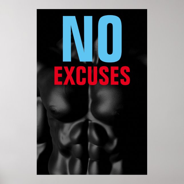 Póster Sin Excusas Motivación de la Fitness Building (Frente)