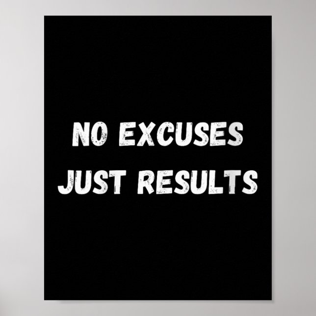 Póster Sin Excusas, Sólo Resultados - Fitness De Construc (Frente)