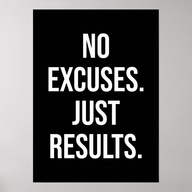Póster Sin excusas, sólo resultados - Motivación (Frente)