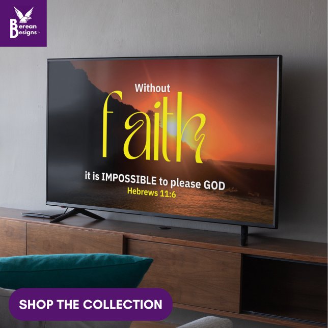 Póster SIN FE cristiana (Vibrant imagery with Christian FAITH Bible verse to use with your display TV.)